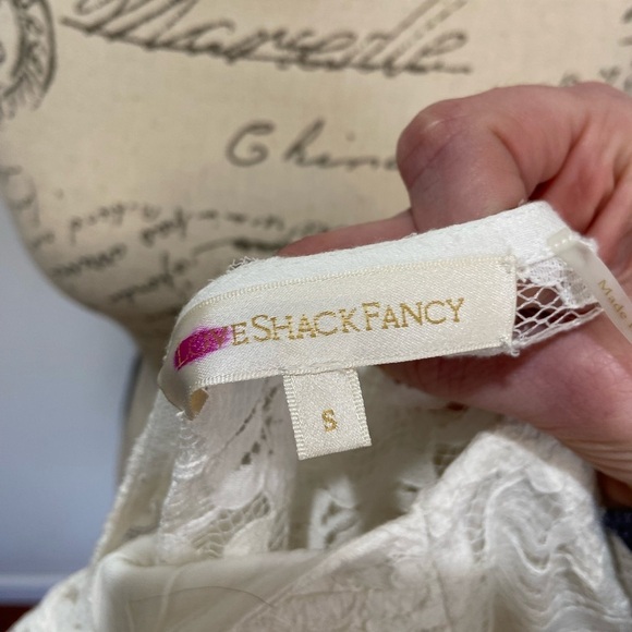 LoveShackFancy Alela White Lace Eyelet Bustier Long Sleeve Mini Dress Sz Small - Picture 12 of 15